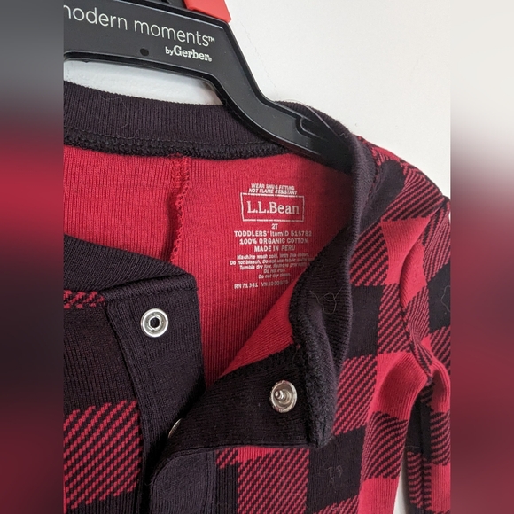 LLBean unisex fitted onesie pajamas size 2T - Picture 2 of 2